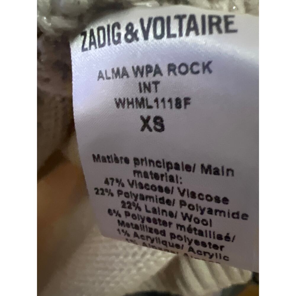 ZADIG & VOLTAIRE PULL ALMA ROCK SWEATER SIZE XS - Picture 5 of 6